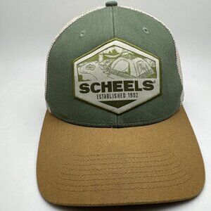 Scheels Hat Snapback Trucker Cap Mens Gray Outdoor Hiking Mesh Back Camping